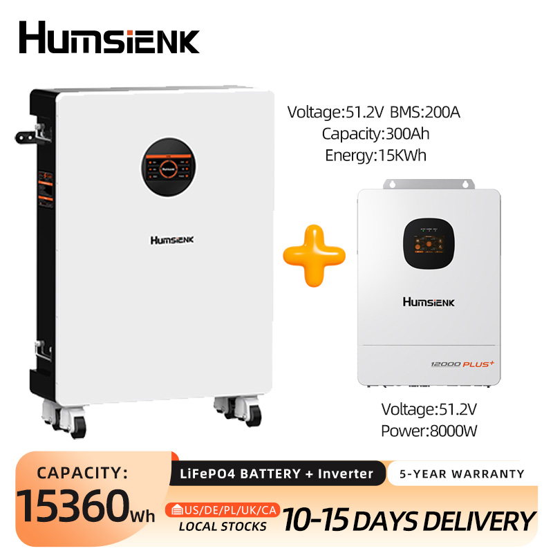 Humsienk 48V 300Ah LiFePO4 Bat – Mppt Hybrid Inverter 48V 8Kw 3 Phase recenzja i cena
