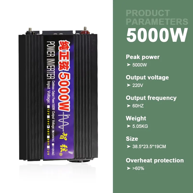SMARAAD 5000W 12V 24V 48V DC n – Pure Sine Wave Inverter 5000W 48V 220V recenzja i cena