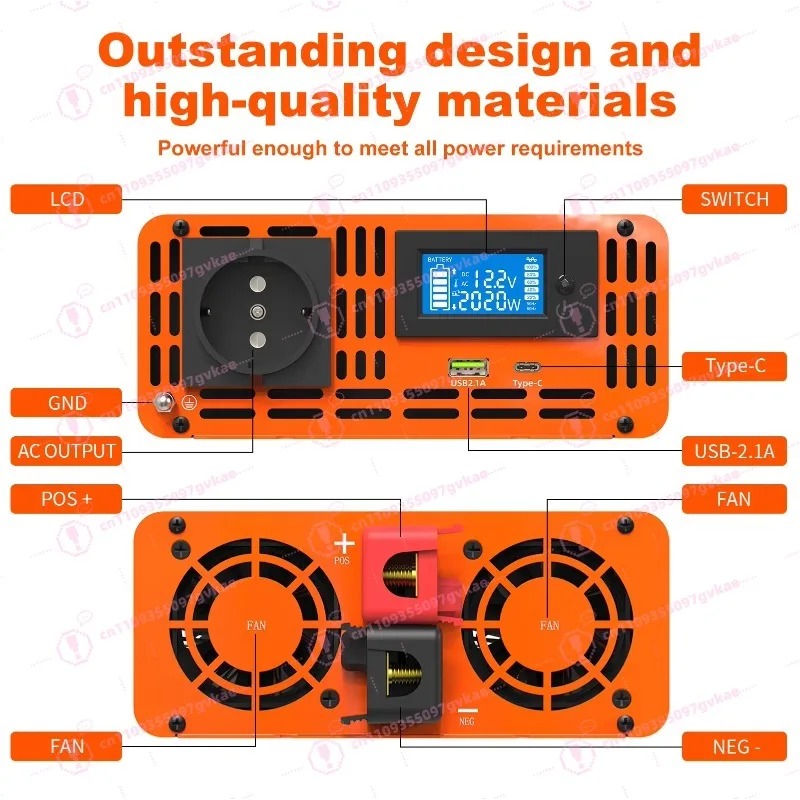 Falownik solarny off-grid czys – Power Inverter 12V 220V 4000W Continuous recenzja i cena