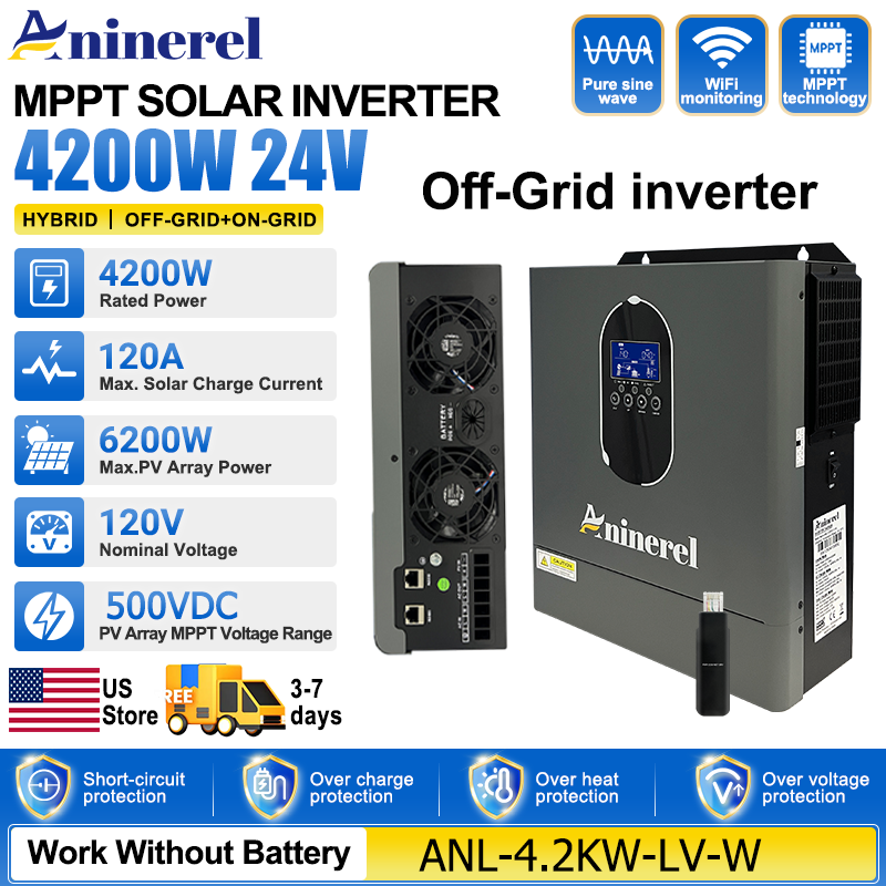 Aninerel 4200W 3KW 120V Hybryd – Inverter Pure Sine Wave 60Hz 120V 3000W recenzja i cena