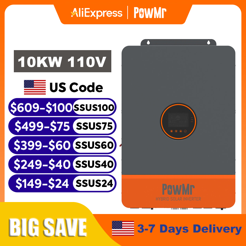 PowMr 16KW 10KW Inwerter Jedno – Split Phase Inverter 10Kw 110V 220V recenzja i cena