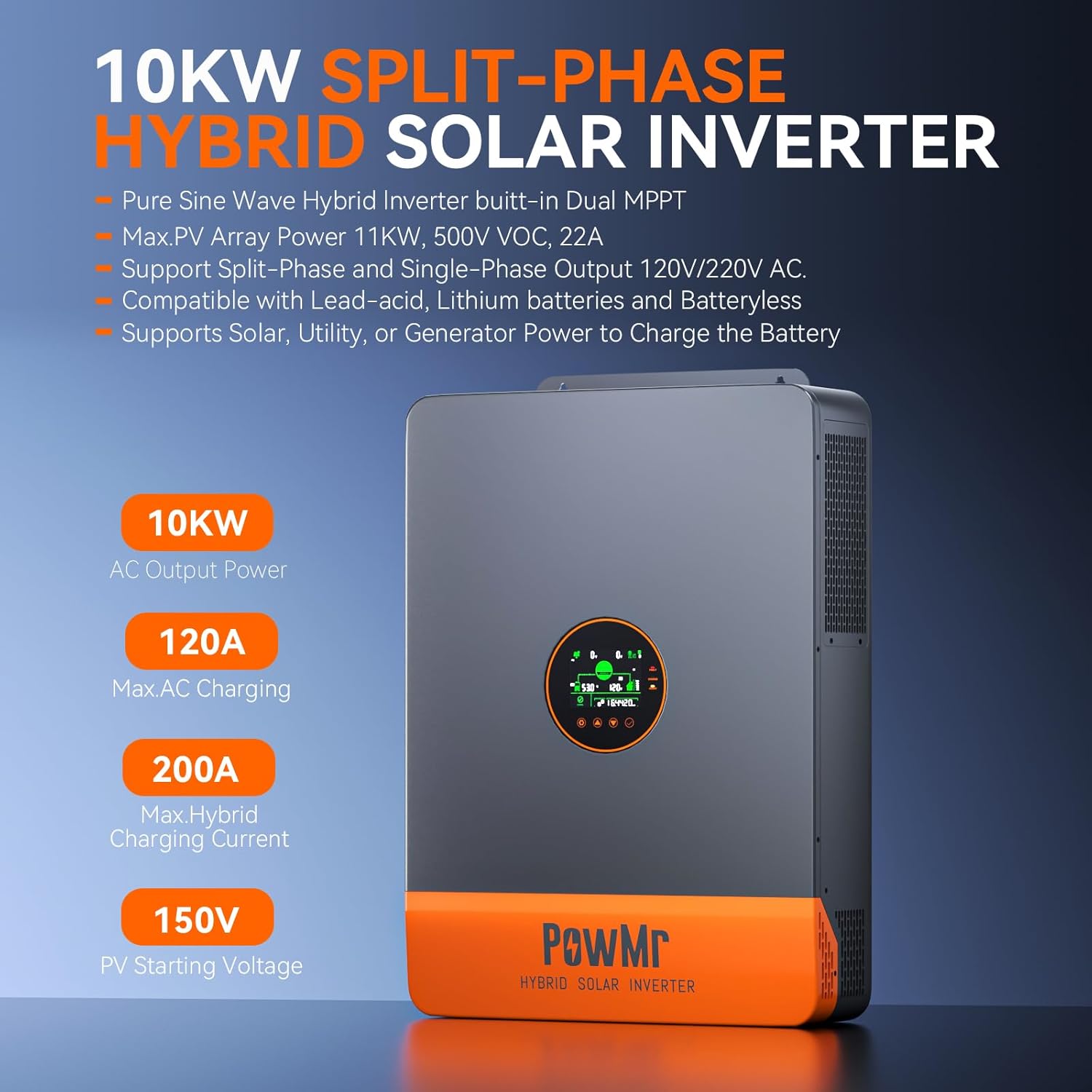 PowMr 16KW 10KW Inwerter Jedno – Split Phase Inverter 10Kw 110V 220V recenzja i cena