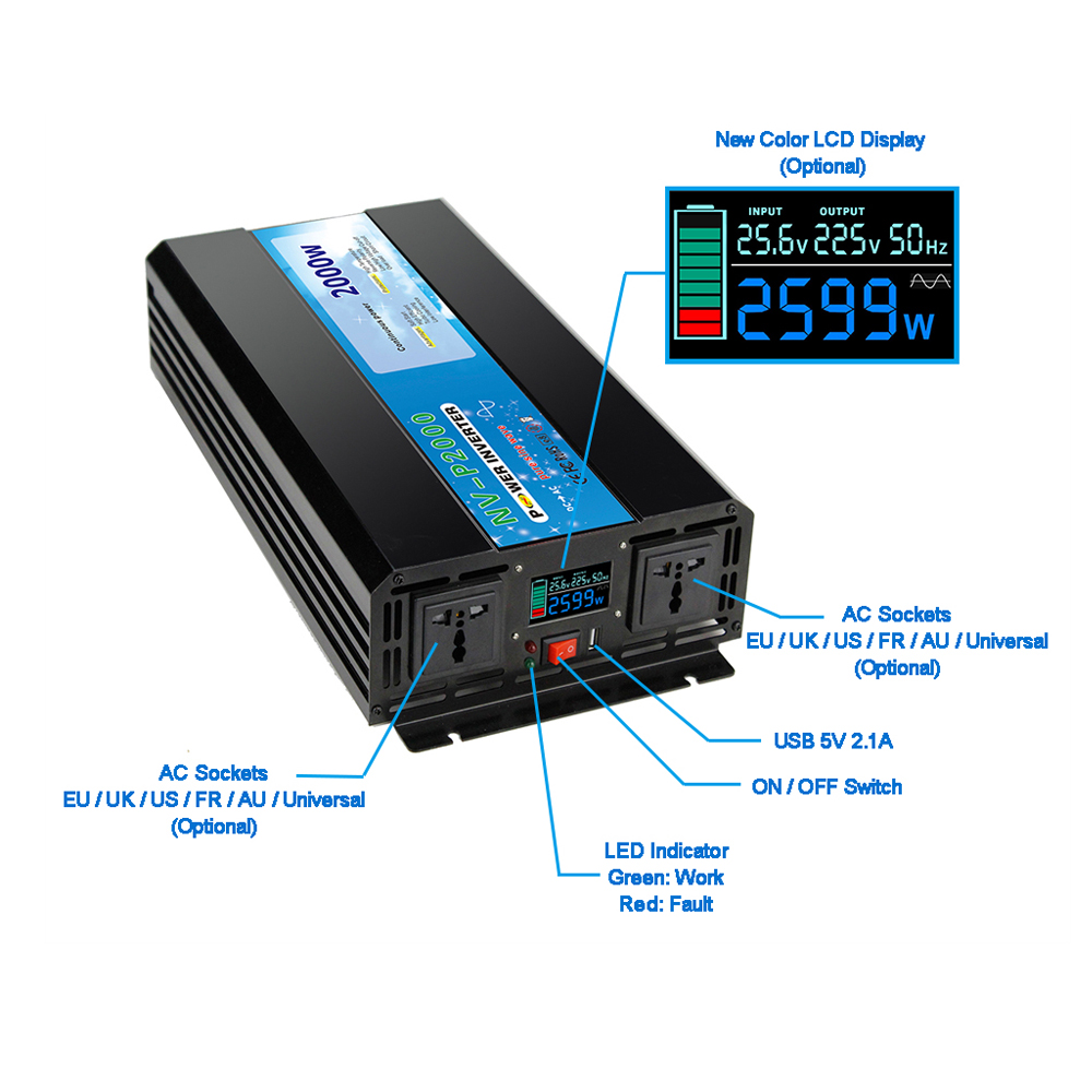 Inwerter mocy 5000W 5kW 5kVA D – Pure Sine Wave Inverter 5000W 48V 220V recenzja i cena