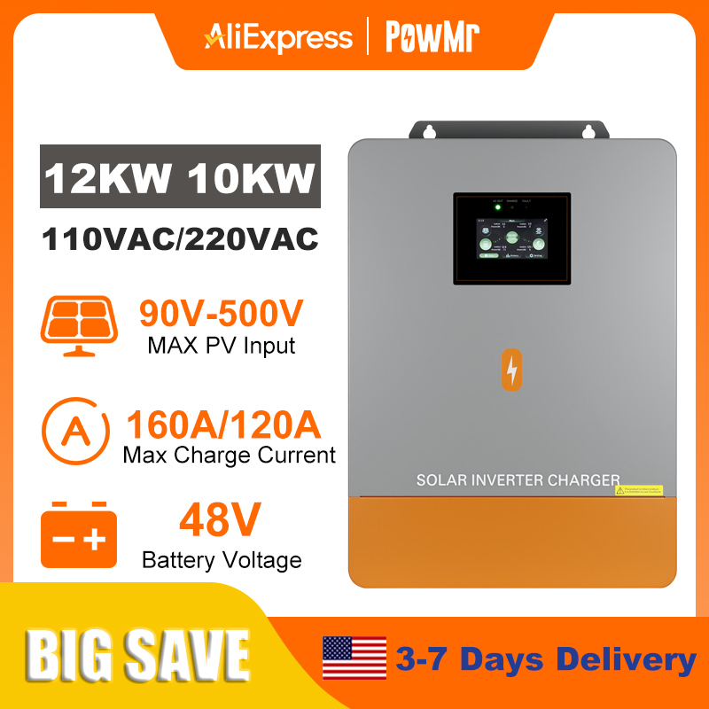 PowMr 12KW 10KW Inwerter z pod – Split Phase Inverter 10Kw 110V 220V recenzja i cena