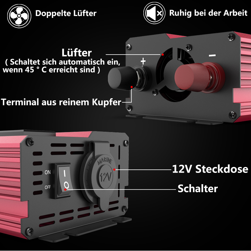 Przetwornica napięcia 12V na 2 – Power Inverter 12V 220V 4000W Continuous recenzja i cena
